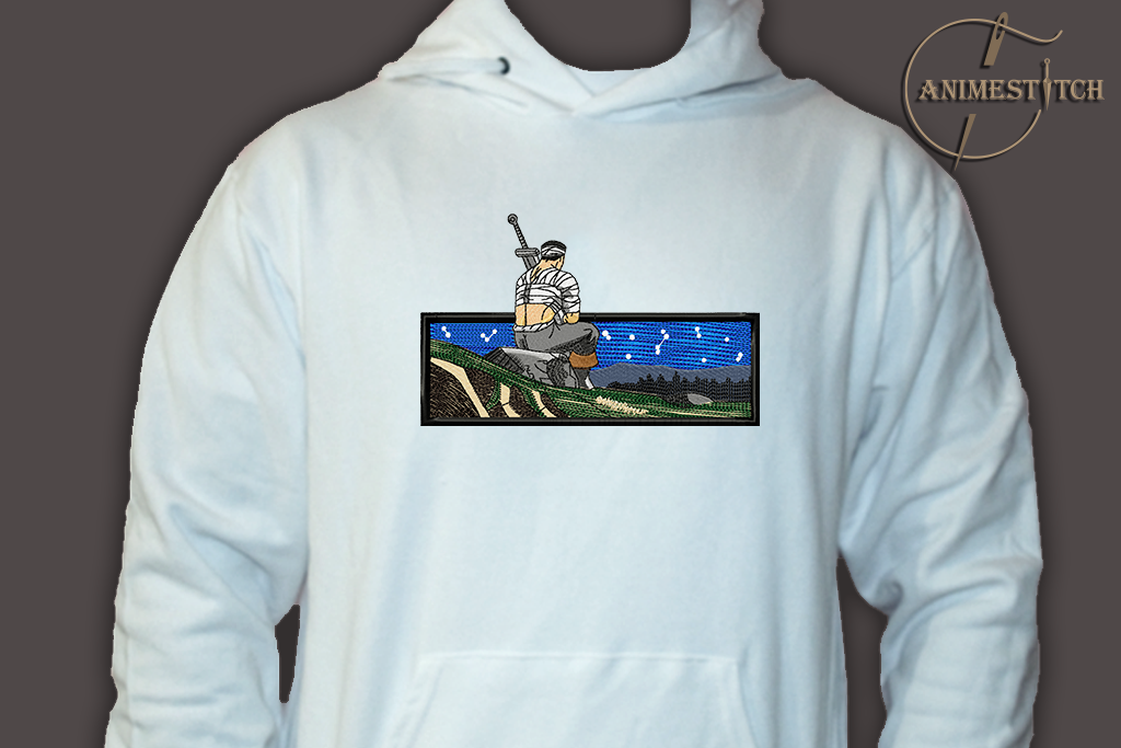 Hoodie Berserk Guts sitting back