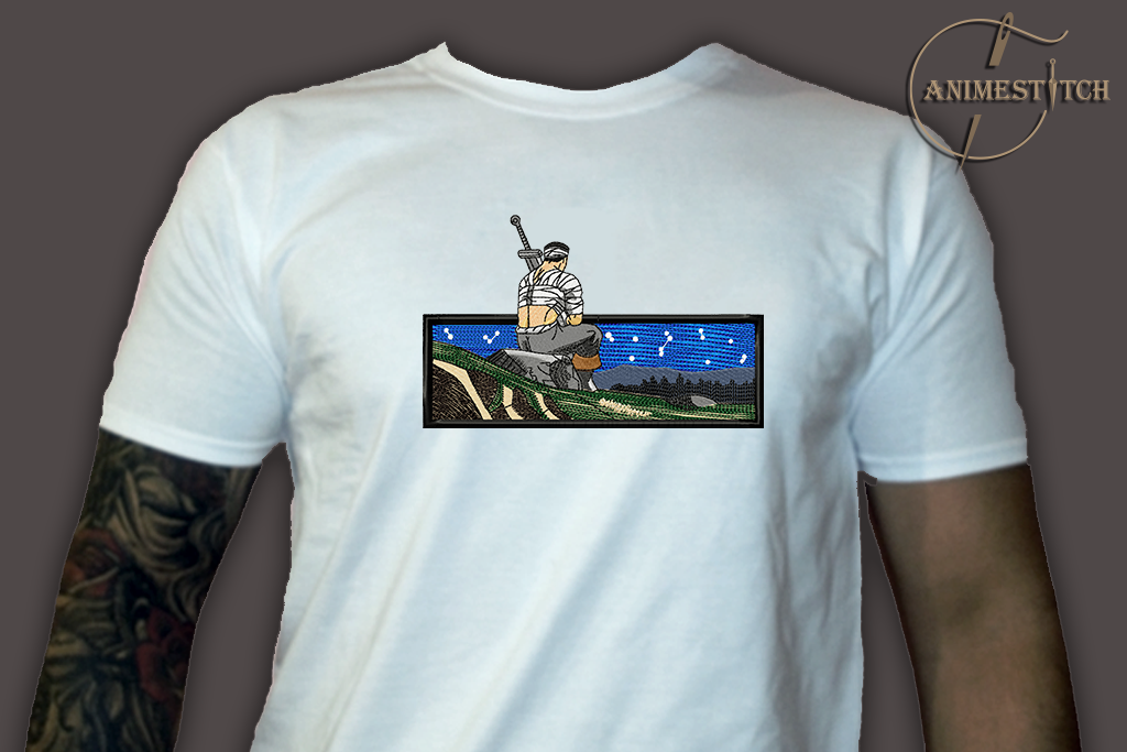 T-shirt Berserk Guts sitting back