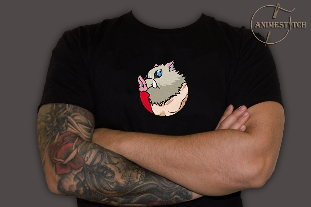 T-shirt Demon Slayer Inosuke round patch