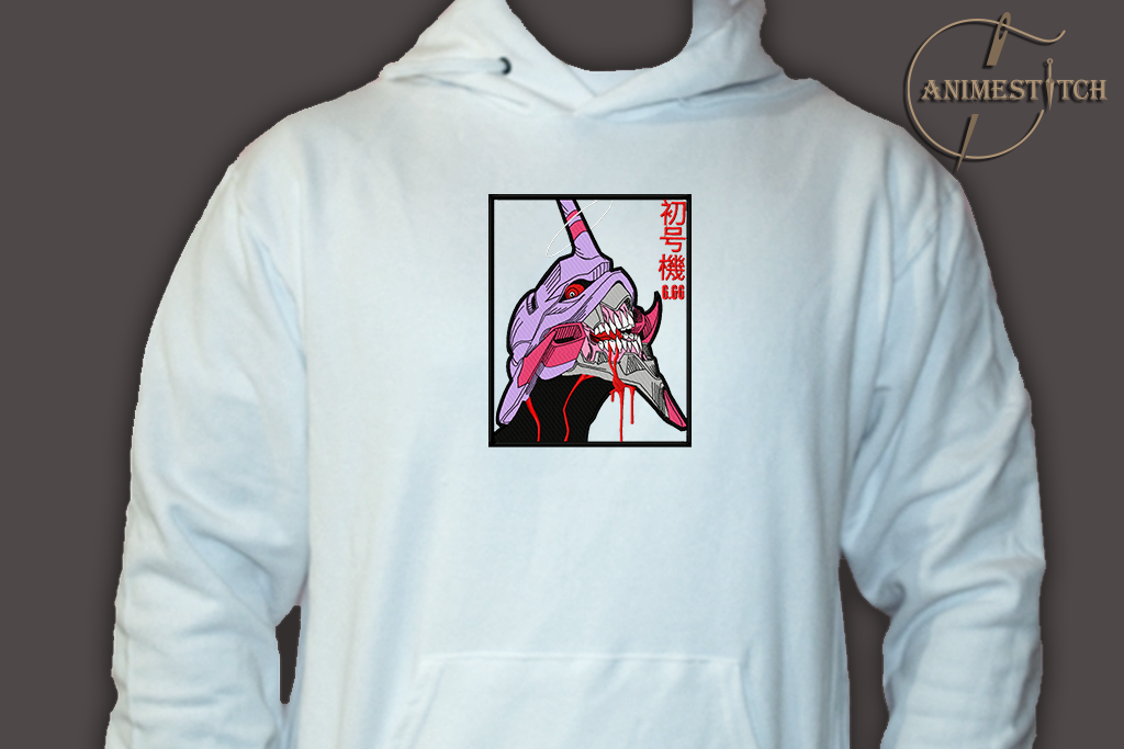 Hoodie Evangelion EVA 01 robot head