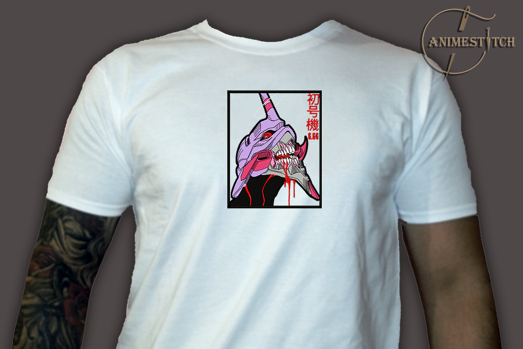 T-shirt Evangelion EVA 01 robot head