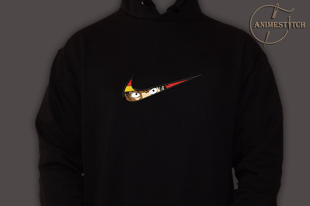 Hoodie One Piece Luffy eyes swoosh