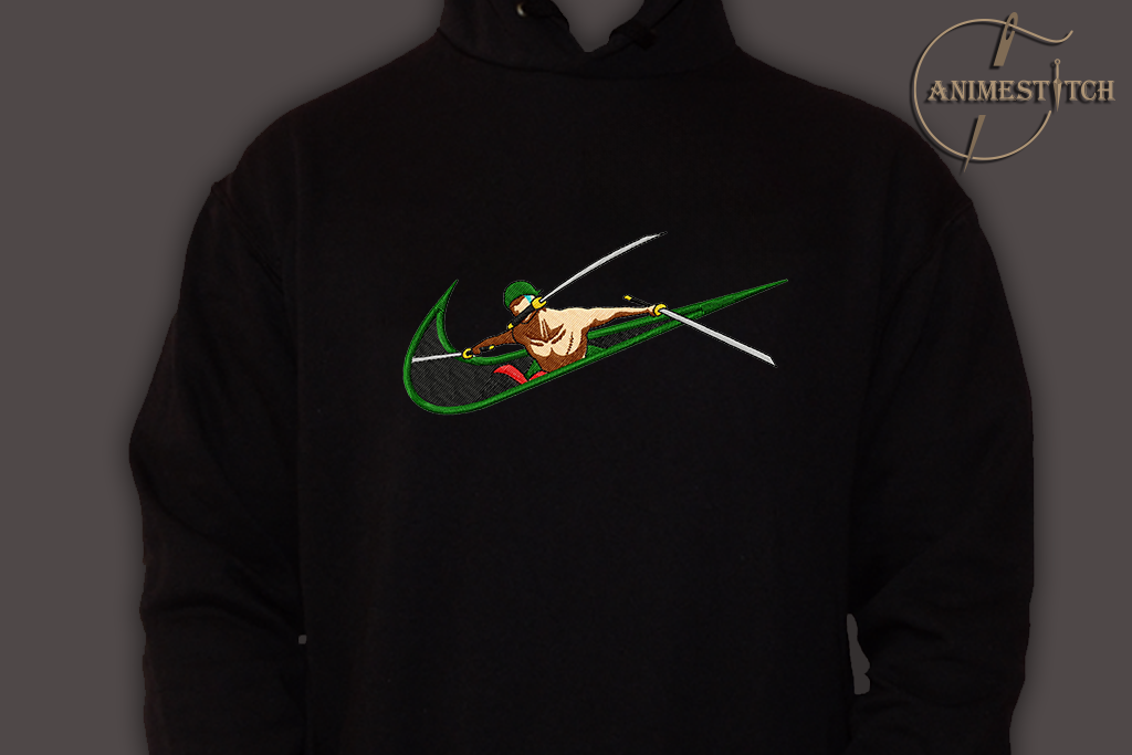 Hoodie One Piece Zoro swords out